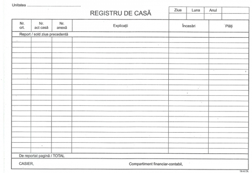 Registru de casa a4 autocopiativ orizontal